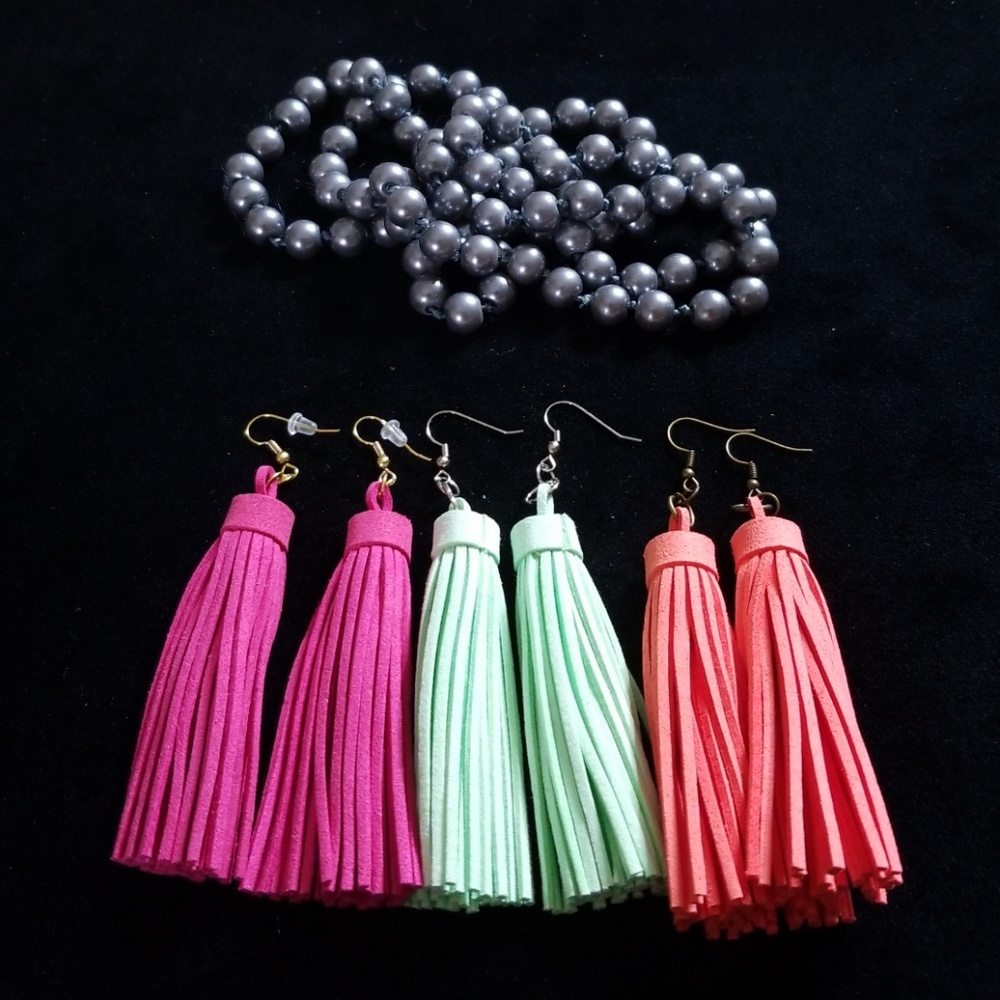 3 pair of Earrings Faux Suede (bundle deal)